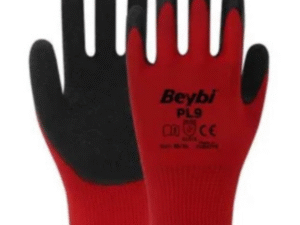 Beybi PL9 Poly Örme Kırmızı Siyah Eldiven No:10