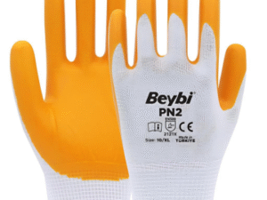 Beybi Pn2 Nitril Poli Beyaz Sarı Eldiven 10
