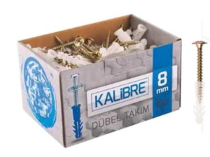 Made Vidalı Kalibre Dübel Takım 8 Mm 100 Adet