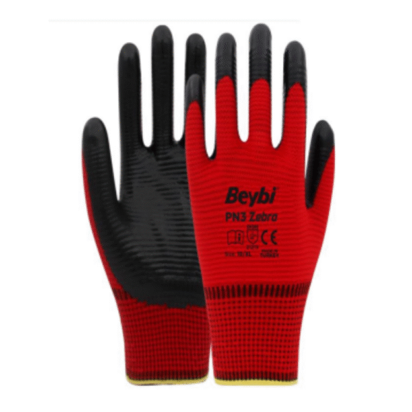 Beybi PN3 Zebra Kırmızı Siyah Eldiven No:10
